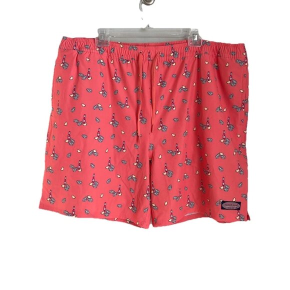 Vineyard Vines Orange Oyster Tabasco Sauce Mens 7 Inch Swim Trunks - Picture 1 of 7